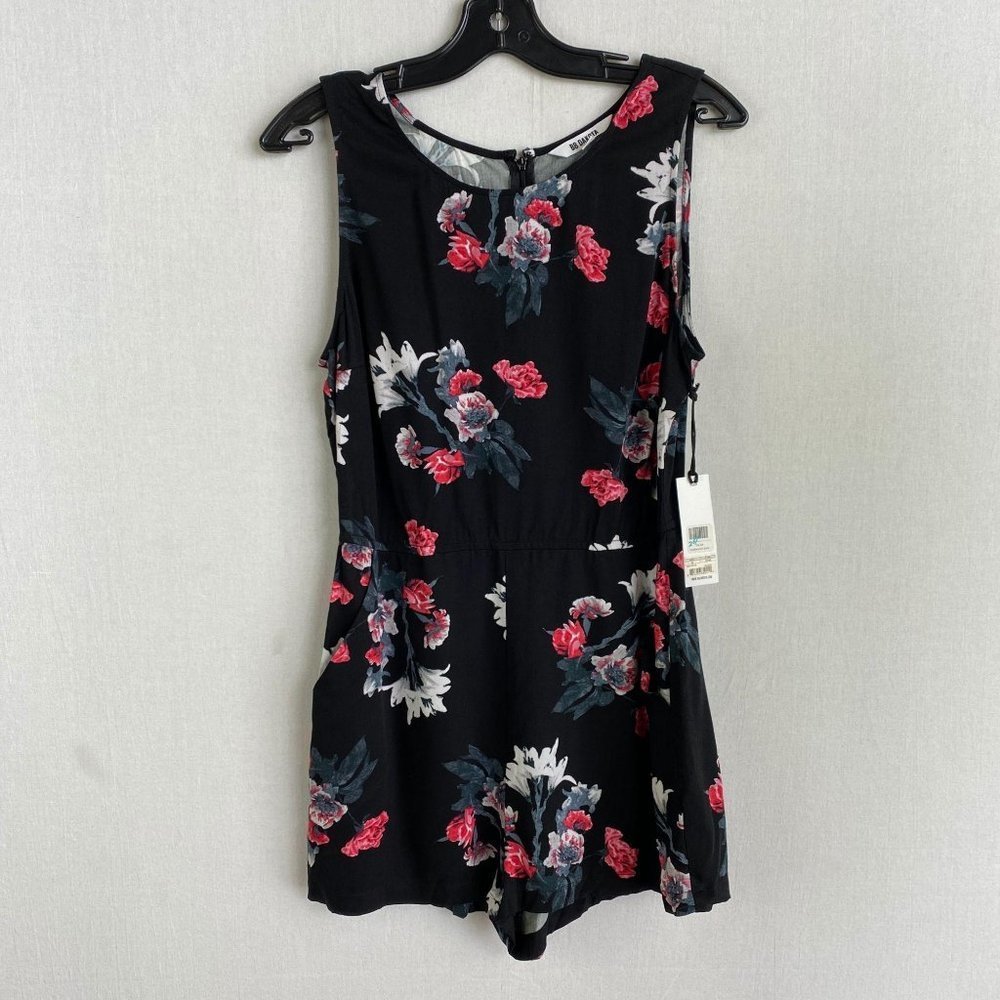 BB DAKOTA Black Floral Romper NWT